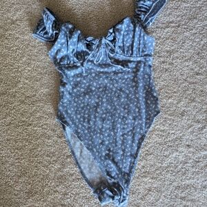 Blue Floral Kids One Piece